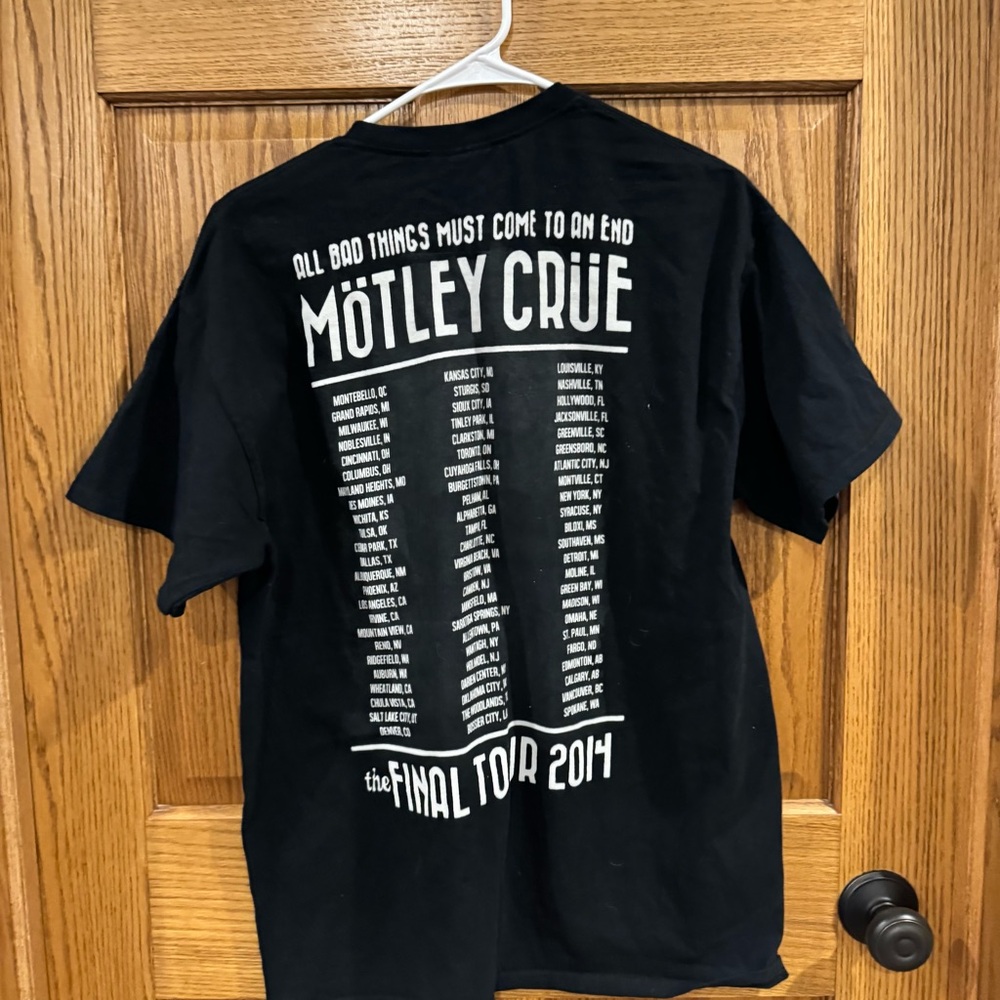Motley Crüe The Final Tour 2014 Black Band Tee Shirt Size L - Picture 4 of 5